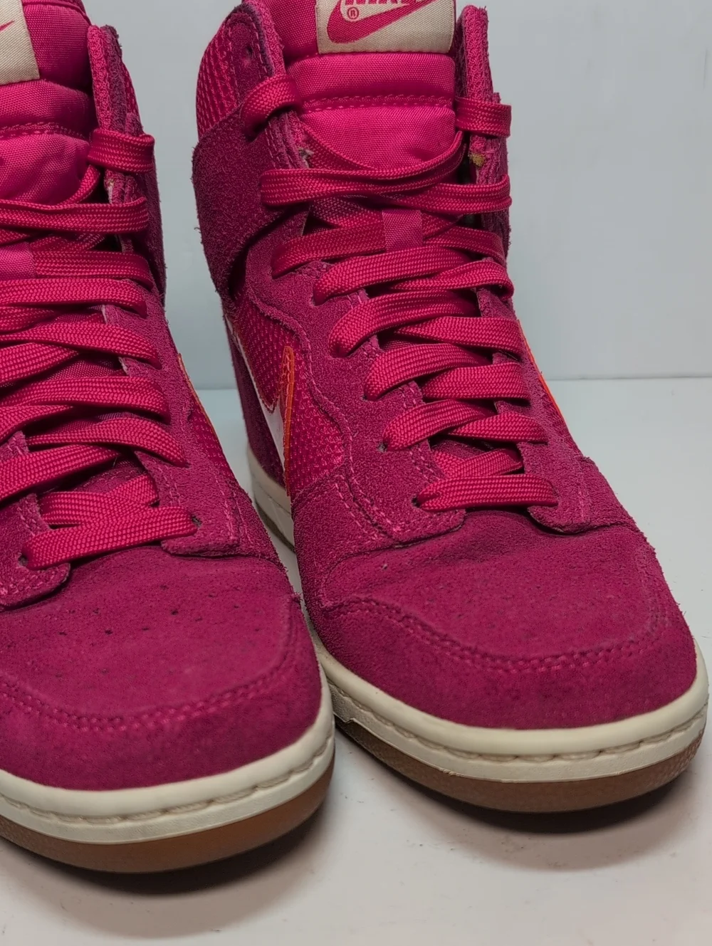 Nike Dunk Sky Hi hot pink hidden wedge sneakers womans size 7 EU 38